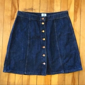 J. Crew Button Front Denim Skirt